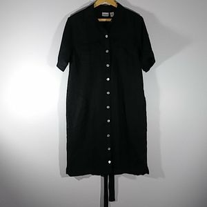 CHICO'S BLACK button up dress  Sz 1